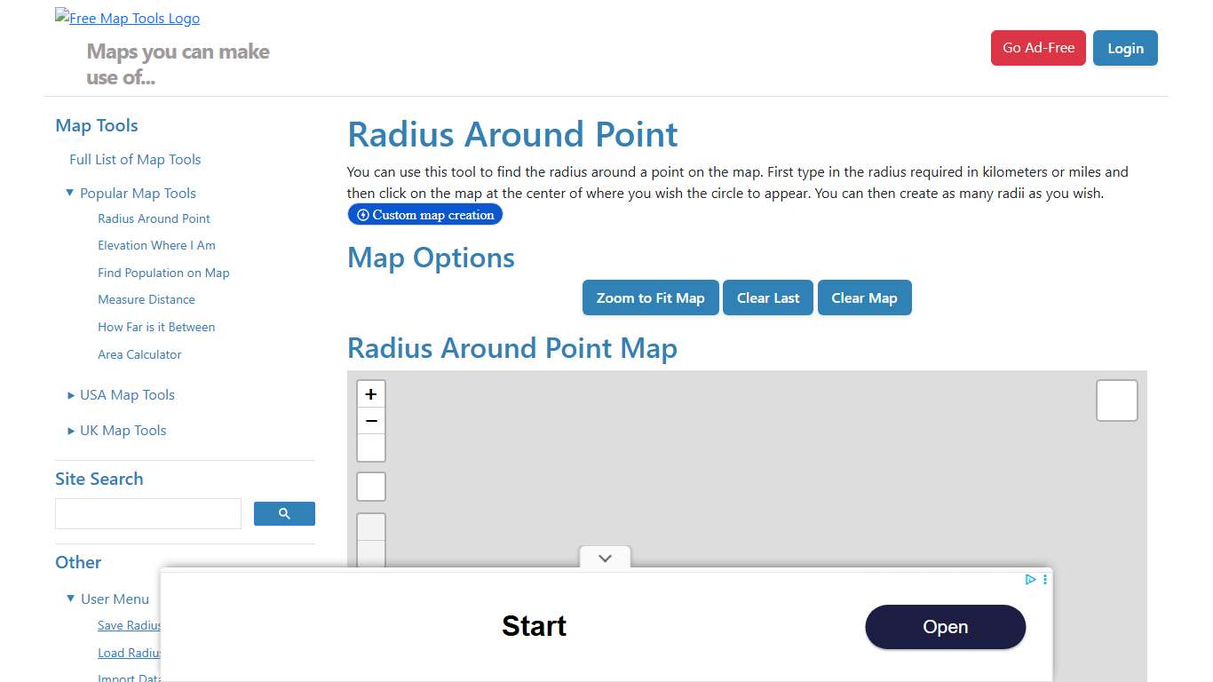 Radius Around a Point on a Map